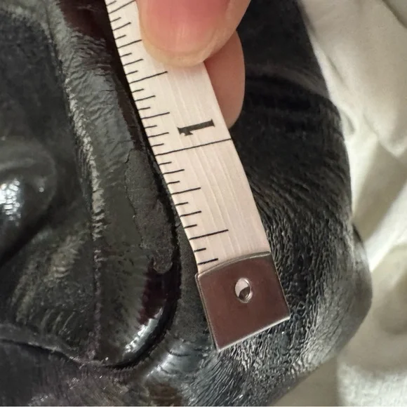 Yves Saint Laurent Shiny Black Shoulder Bag with Silver Accents - Picture 15 of 16